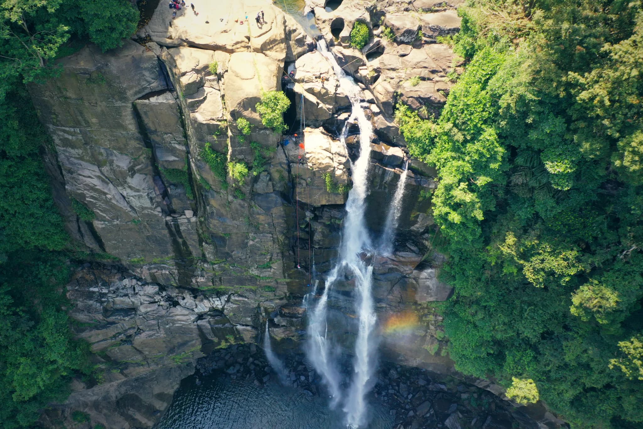 Drone photo of Aberdeen Falls, Ginigathhena, Sri Lanka
