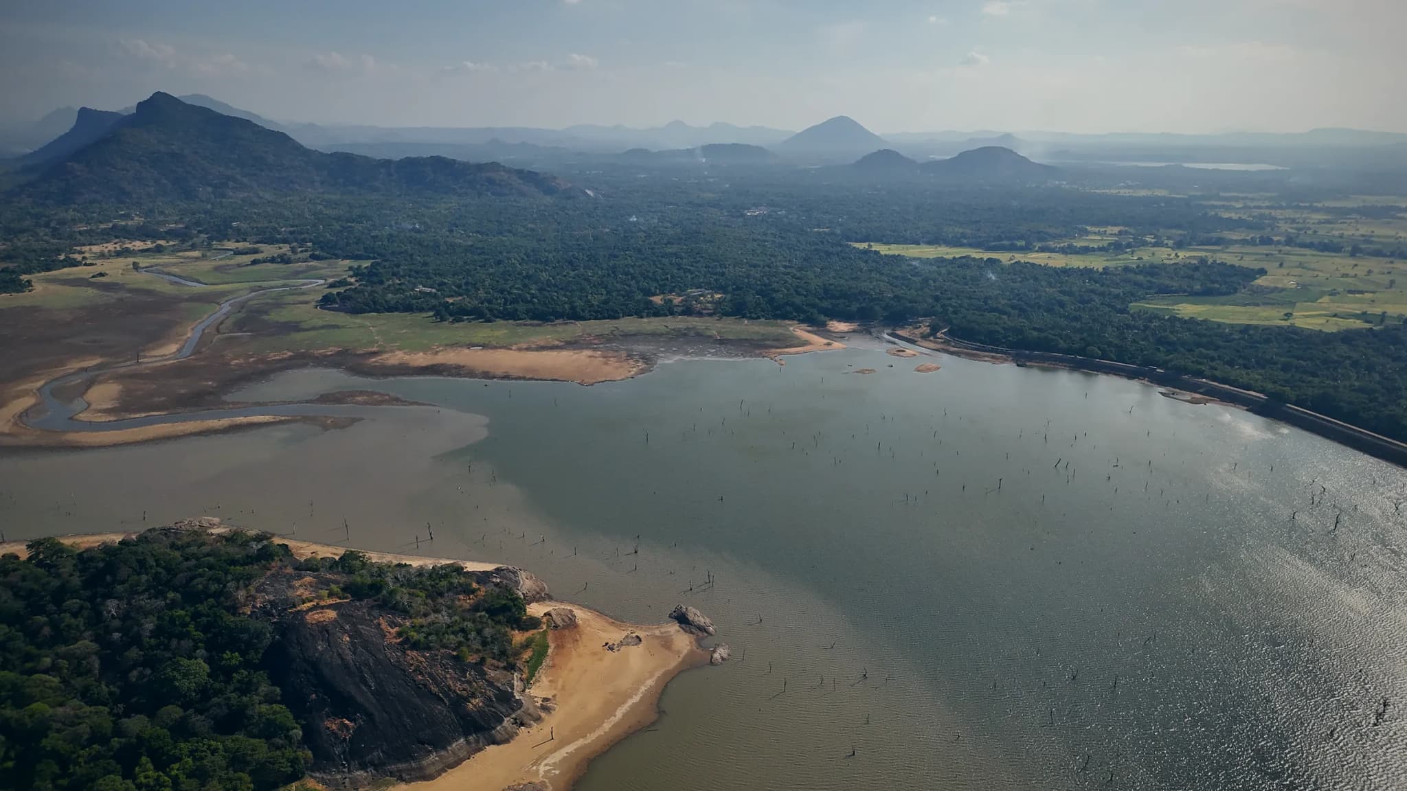 Drone photo of Kandalama Reservoir, Kandalama, Sri Lanka