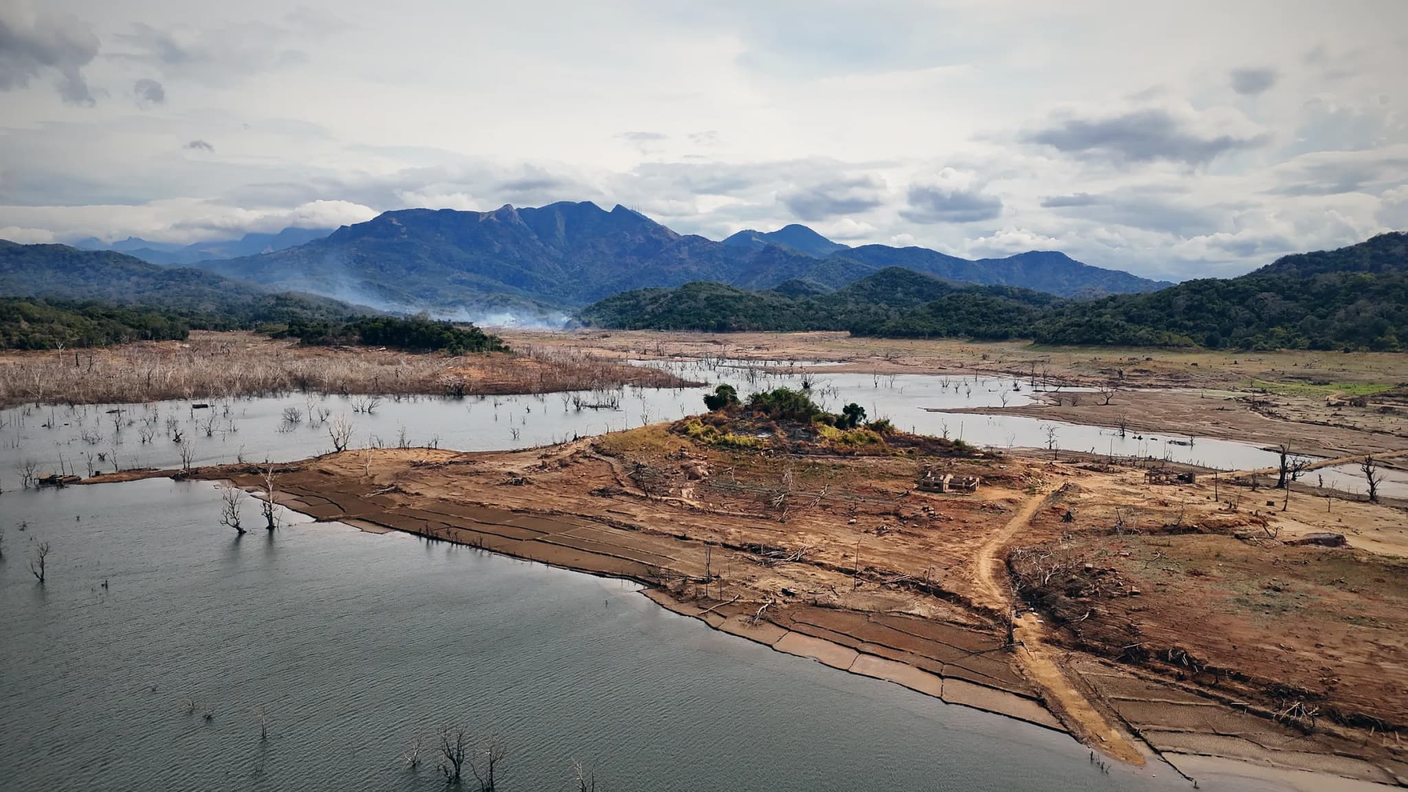 Drone photo of Moragahakanda Reservoir, Moragahakanda, Sri Lanka